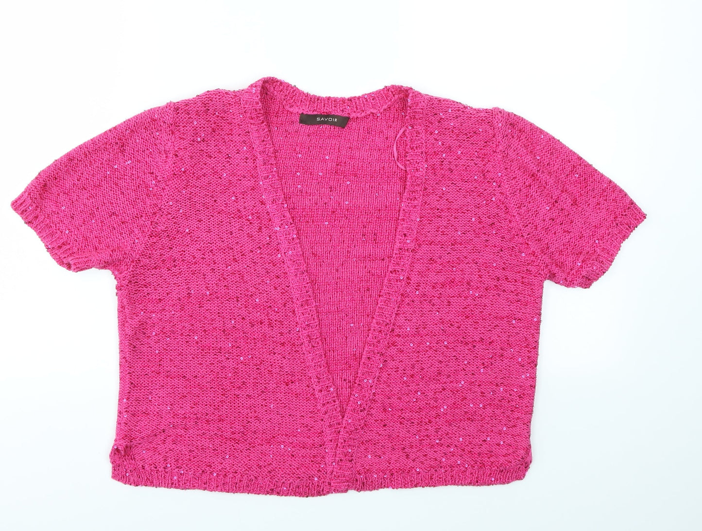 Womens UK Size 12 Savoir Pink Cardigan Jumper
