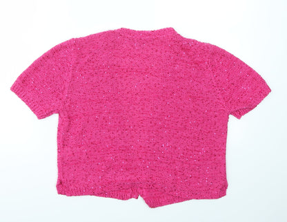 Womens UK Size 12 Savoir Pink Cardigan Jumper