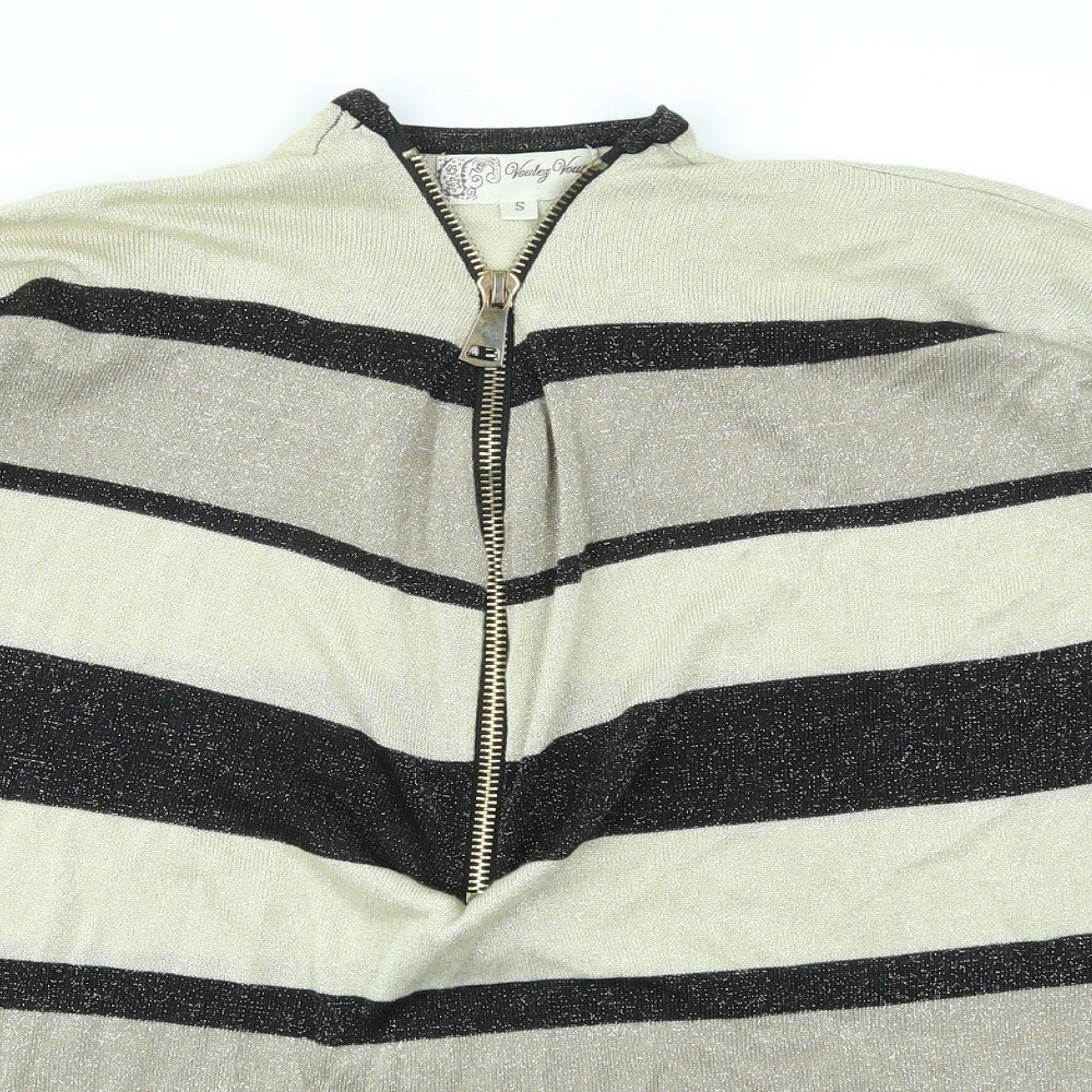 Womens UK Size S Vouley Vous Multicoloured Full Zip Jumper