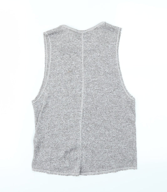 Womens UK Size 6 Topshop Grey Basic T-Shirt