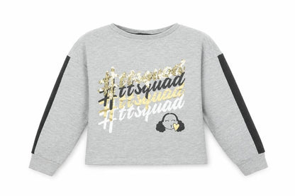 Front view of George girls’ grey jumper, size 7-8, years
