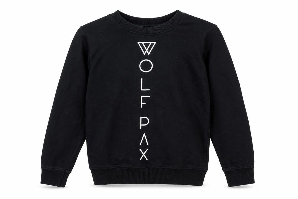 Front view of WOLFPAX boys’ blue pullover sweatshirt, size 9-10, years