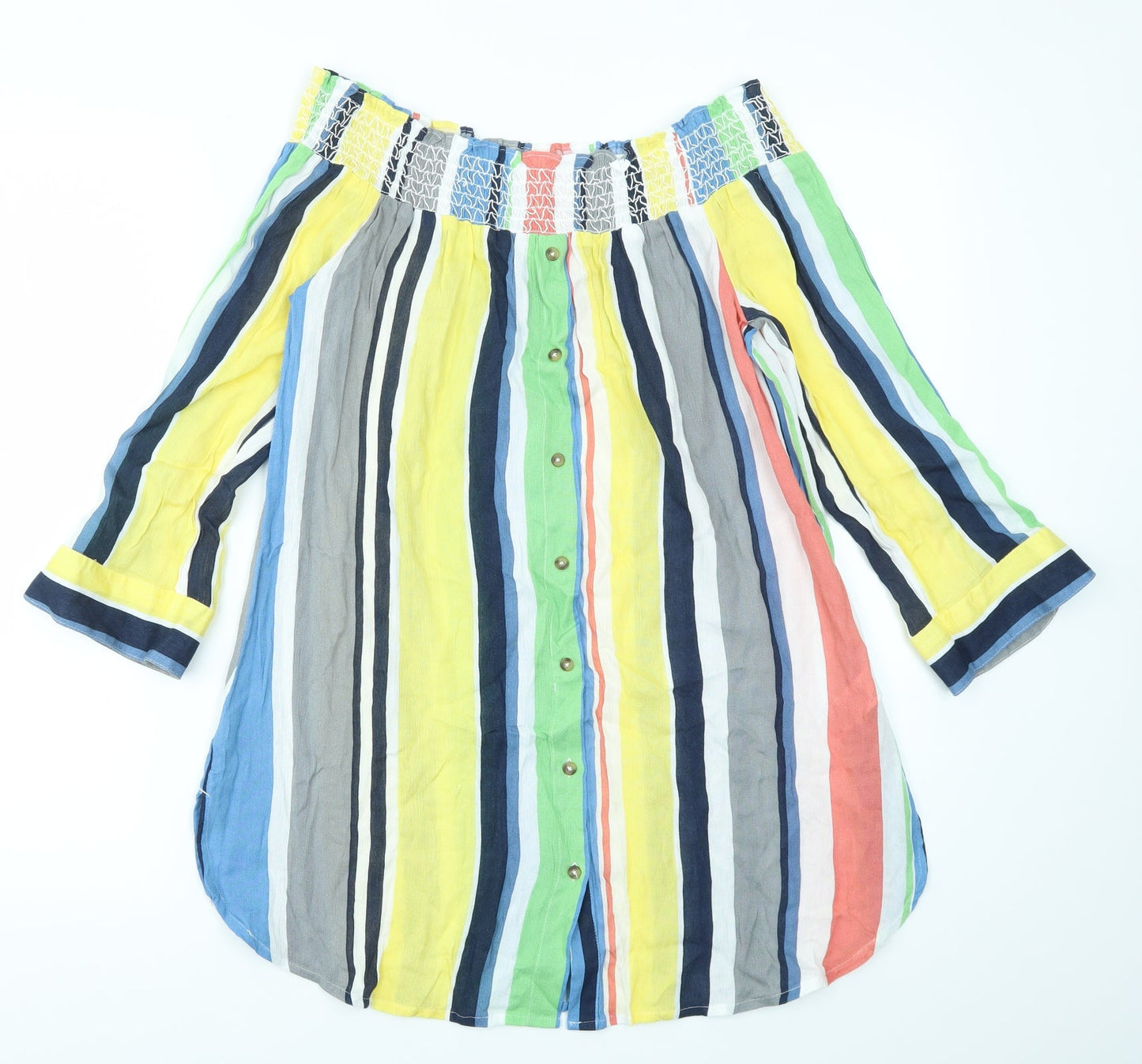 Womens UK Size 12 NEXT Multicoloured Basic Blouse