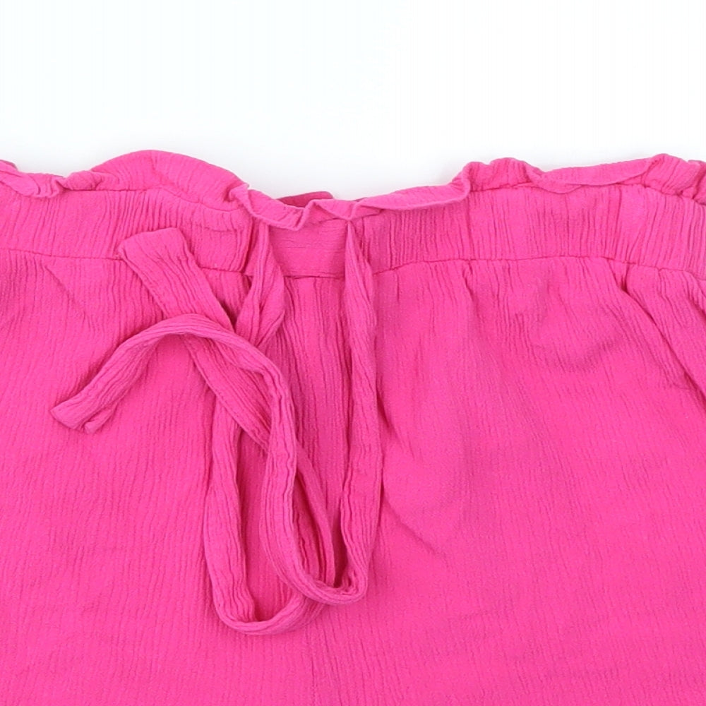 H&M Womens Pink   Cut-Off Shorts Size 6 - stretch waistband
