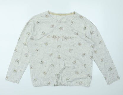 George Womens Ivory Animal Print  Top Pyjama Top Size 8