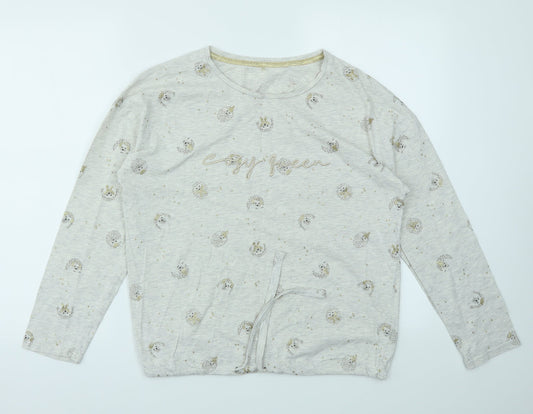 George Womens Ivory Animal Print  Top Pyjama Top Size 8