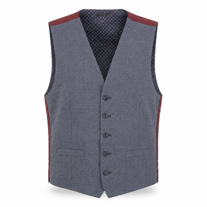 Front view of Marks & Spencer men’s blue jacket suit waistcoat, size M