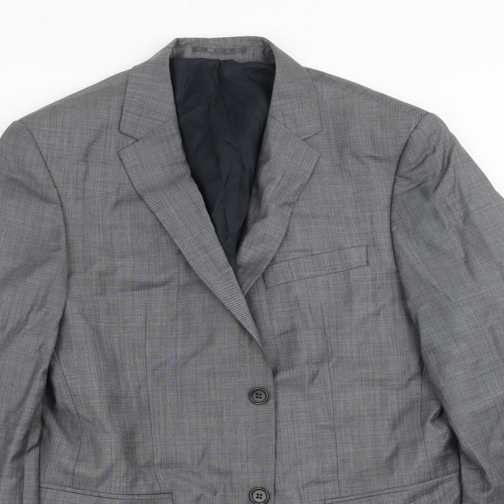 Mens UK Size 40 Preworn Regular Grey Suit Jacket