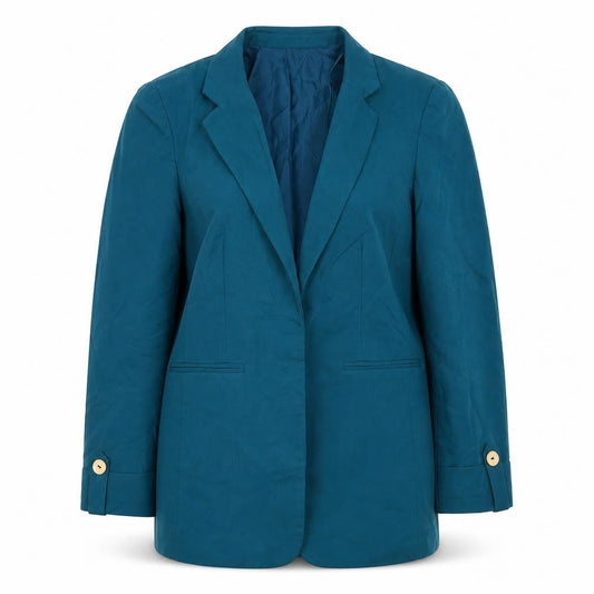 Front view of Select women’s green jacket suit jacket, size UK 14