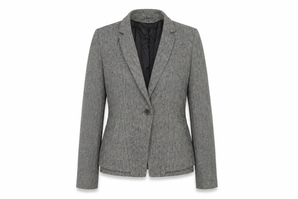 Front view of Next women’s grey jacket blazer, size UK 12
