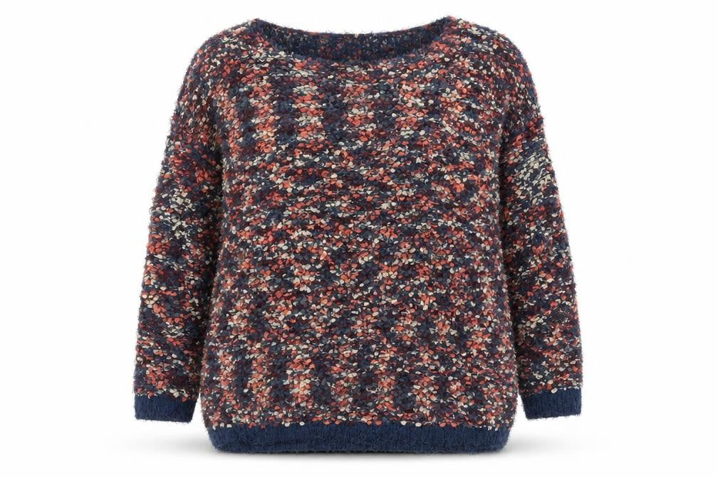 Front view of Easy Wear women’s blue knit jumper, size UK 14