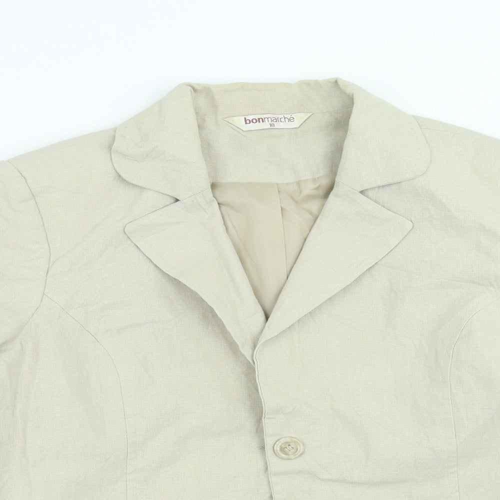 Bonmarché Womens Beige   Jacket Suit Jacket Size 18