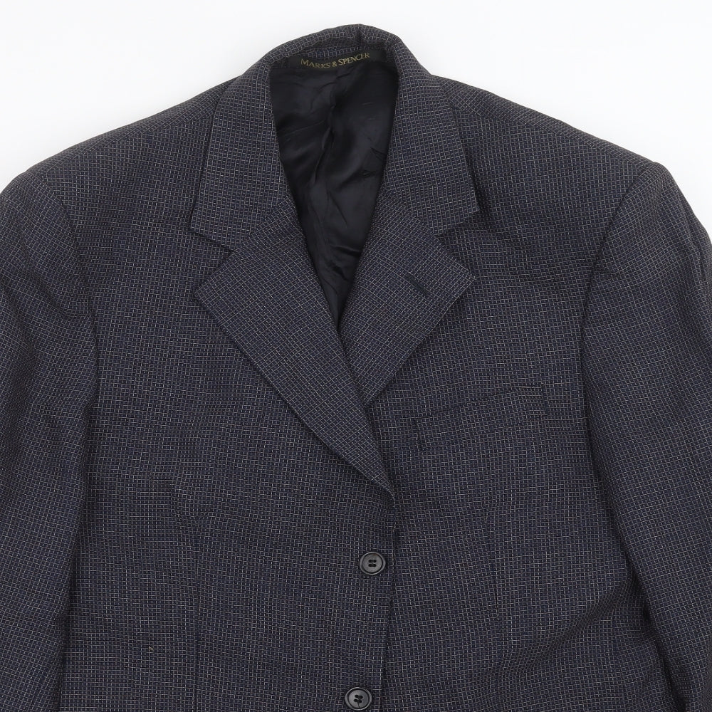 Mens UK Size 40 Marks and Spencer Regular Blue Suit Jacket