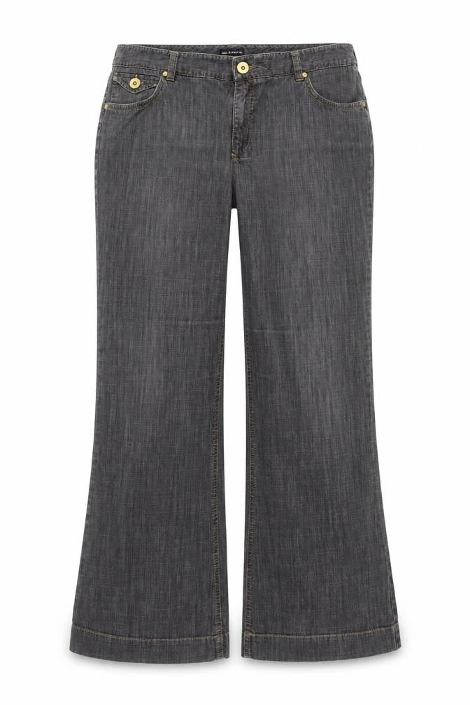 Front view of Marks & Spencer women’s grey denim bootcut jeans, size UK 38, in, 30-inch leg