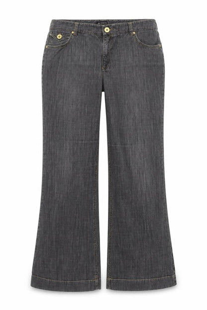 Front view of Marks & Spencer women’s grey denim bootcut jeans, size UK 38, in, 30-inch leg