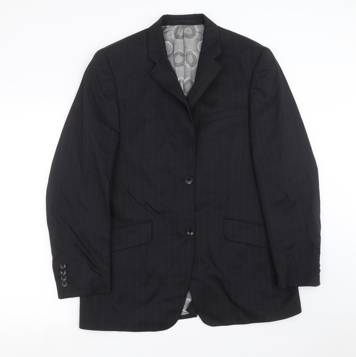 Mens UK Size 40 REMUS Regular Black Suit Jacket