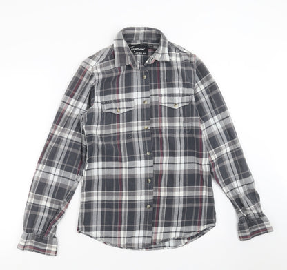 Mens UK Size S Topman Grey  Button-Up Long Sleeve Casual Shirt