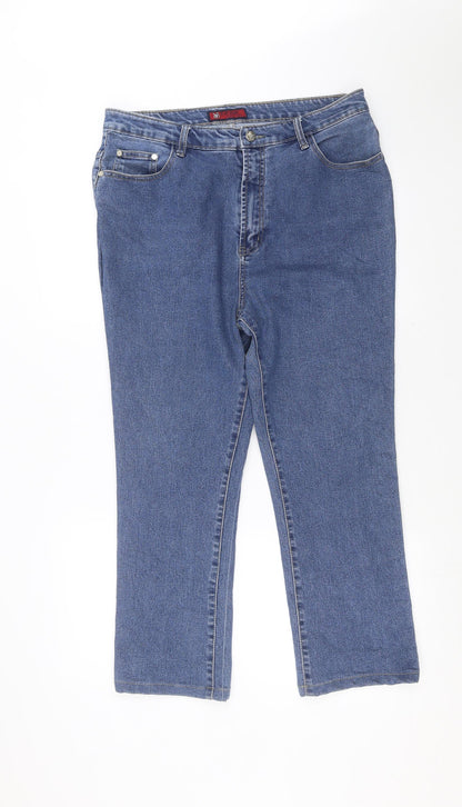 YIFAN Womens Blue  Denim Straight Jeans Size 35 in L25 in