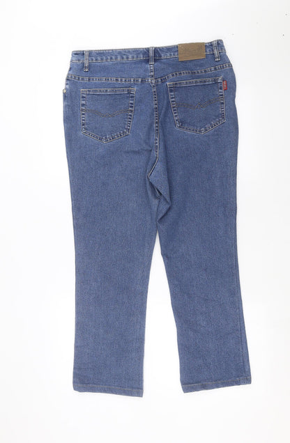 YIFAN Womens Blue  Denim Straight Jeans Size 35 in L25 in