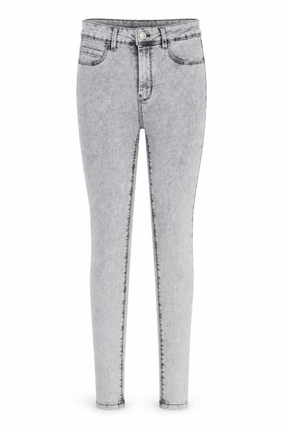Front view of House Of Denim women’s grey denim skinny jeans, size UK 8, 28-inch leg