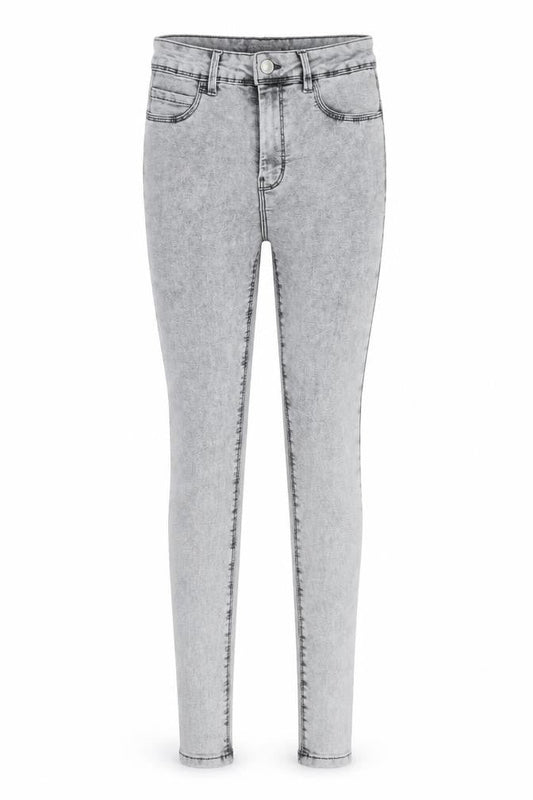 Front view of House Of Denim women’s grey denim skinny jeans, size UK 8, 28-inch leg