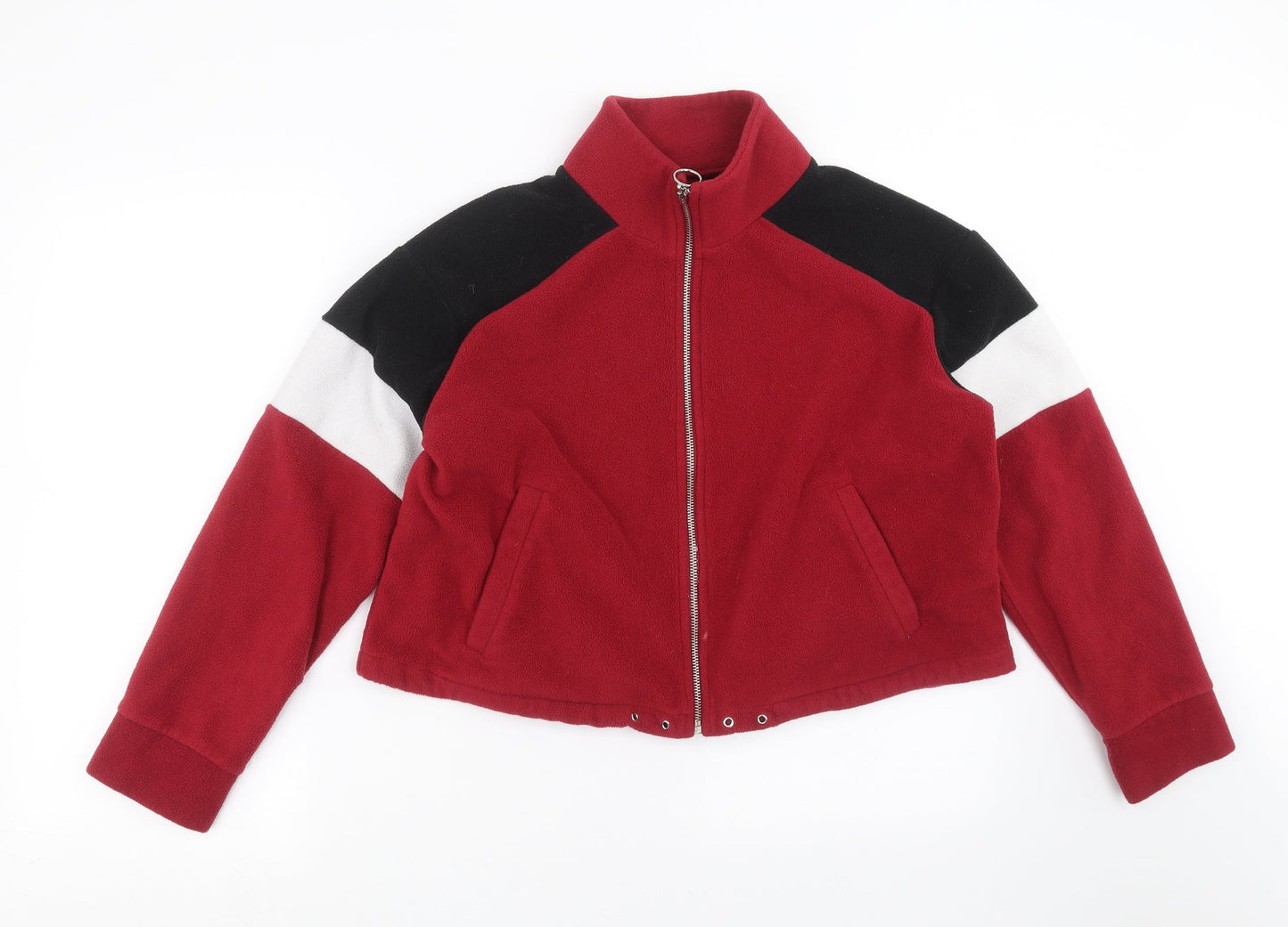 Womens UK Size 16 New Look Red Full Zip Jumper