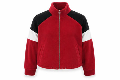 Womens UK Size 16 New Look Red Full Zip Jumper