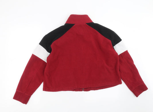 Womens UK Size 16 New Look Red Full Zip Jumper