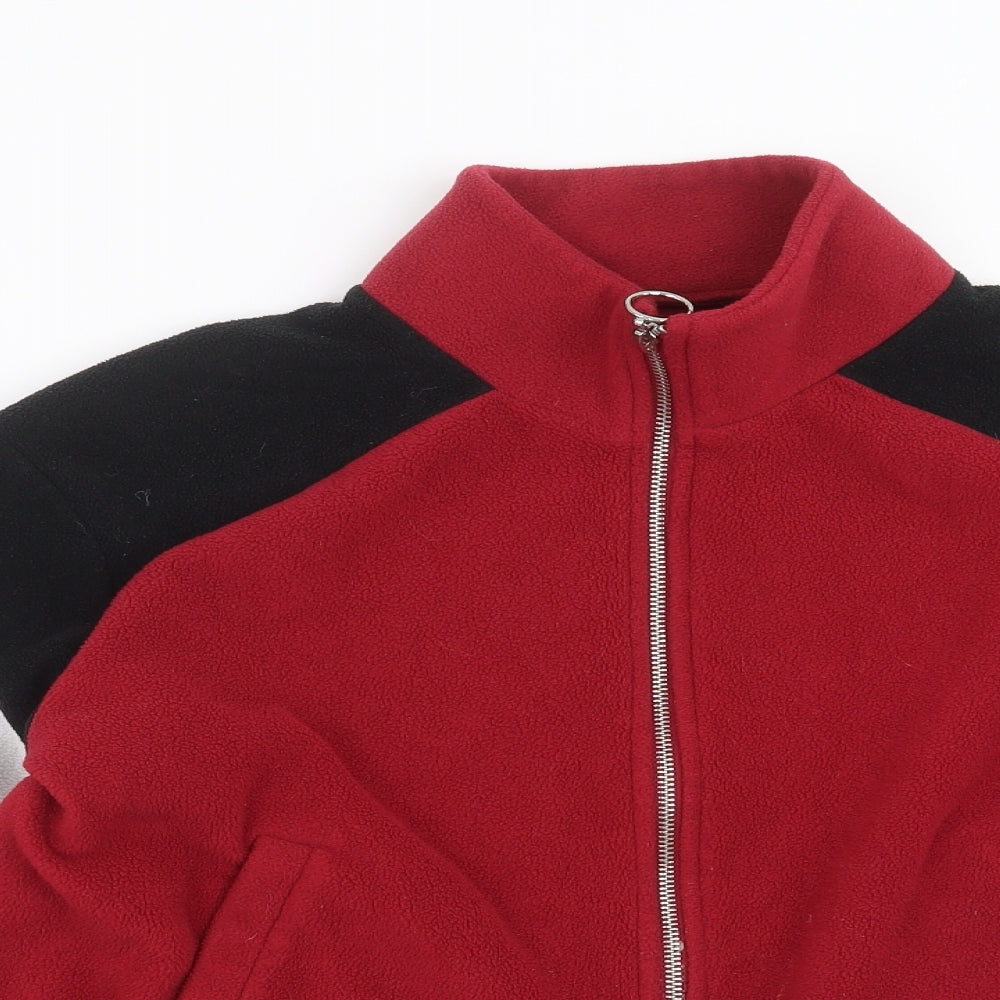 Womens UK Size 16 New Look Red Full Zip Jumper