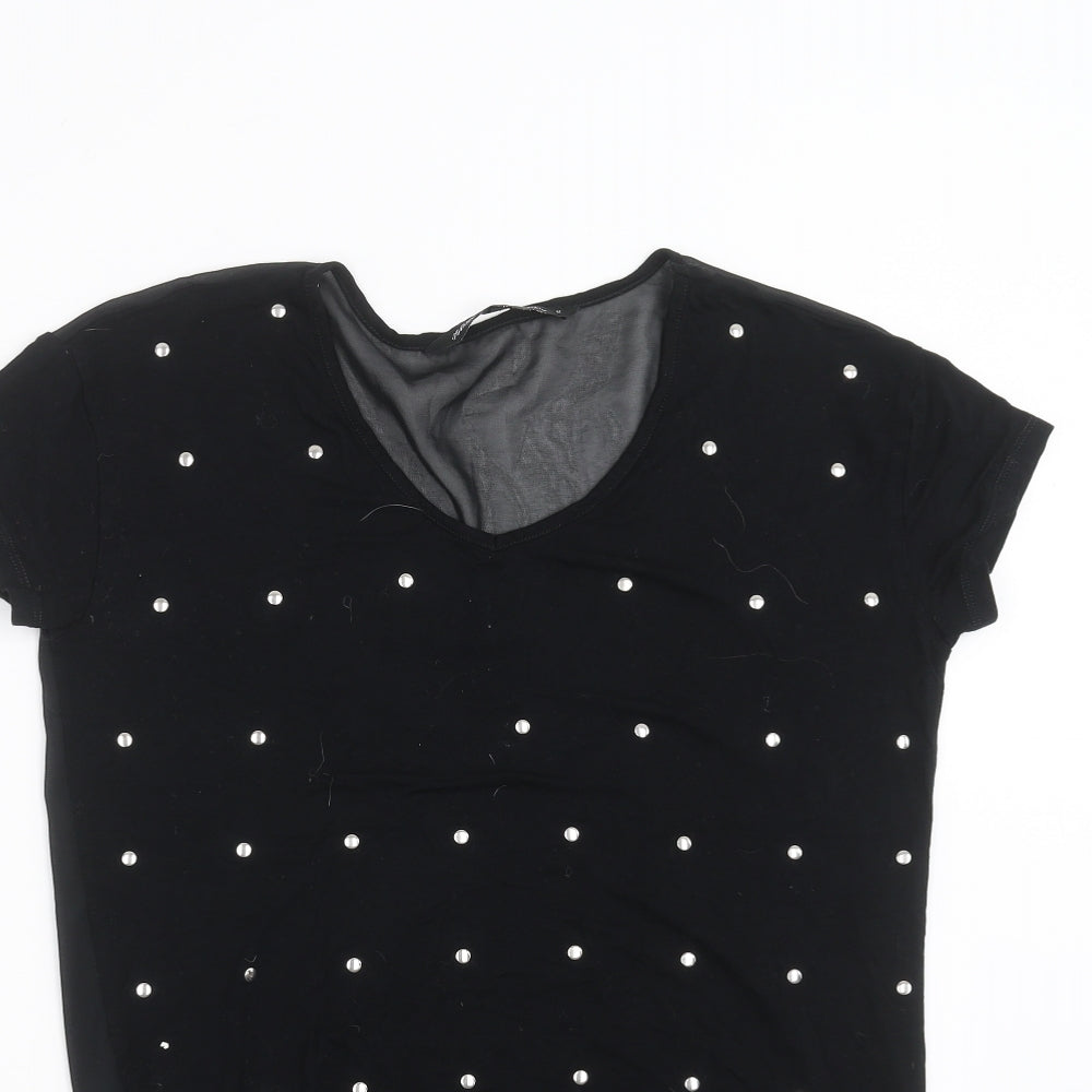 Womens UK Size 6 NEXT Black Basic T-Shirt