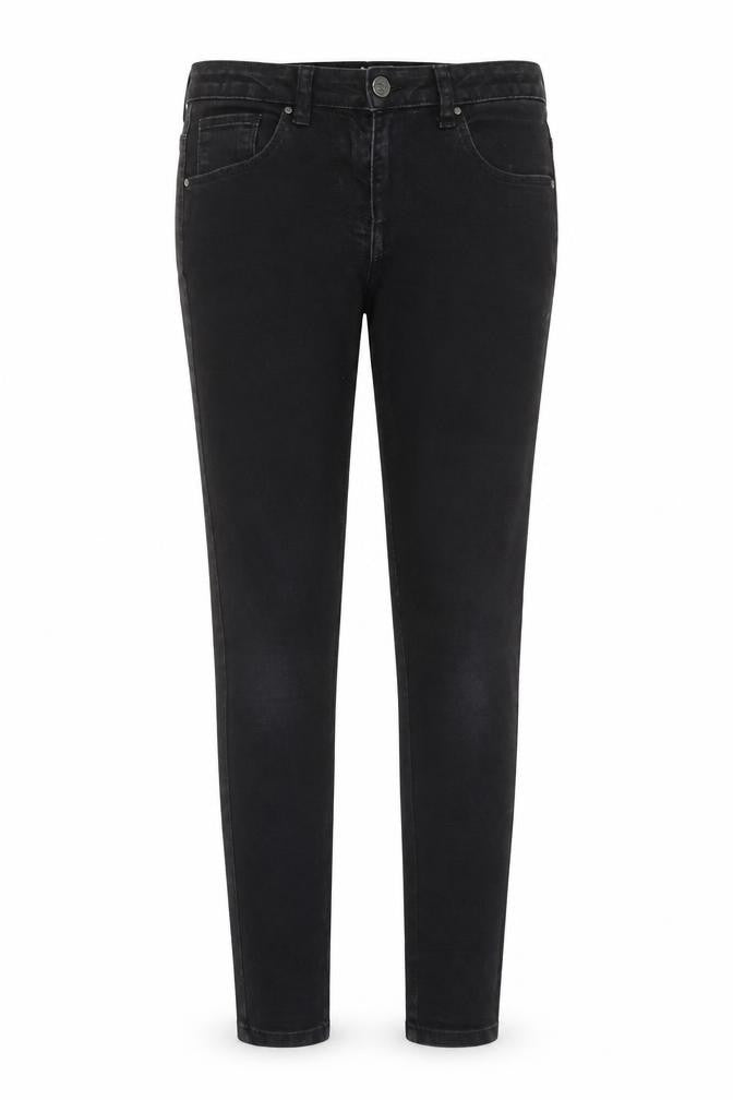 Front view of Matalan girls’ black denim skinny jeans, size 12, years