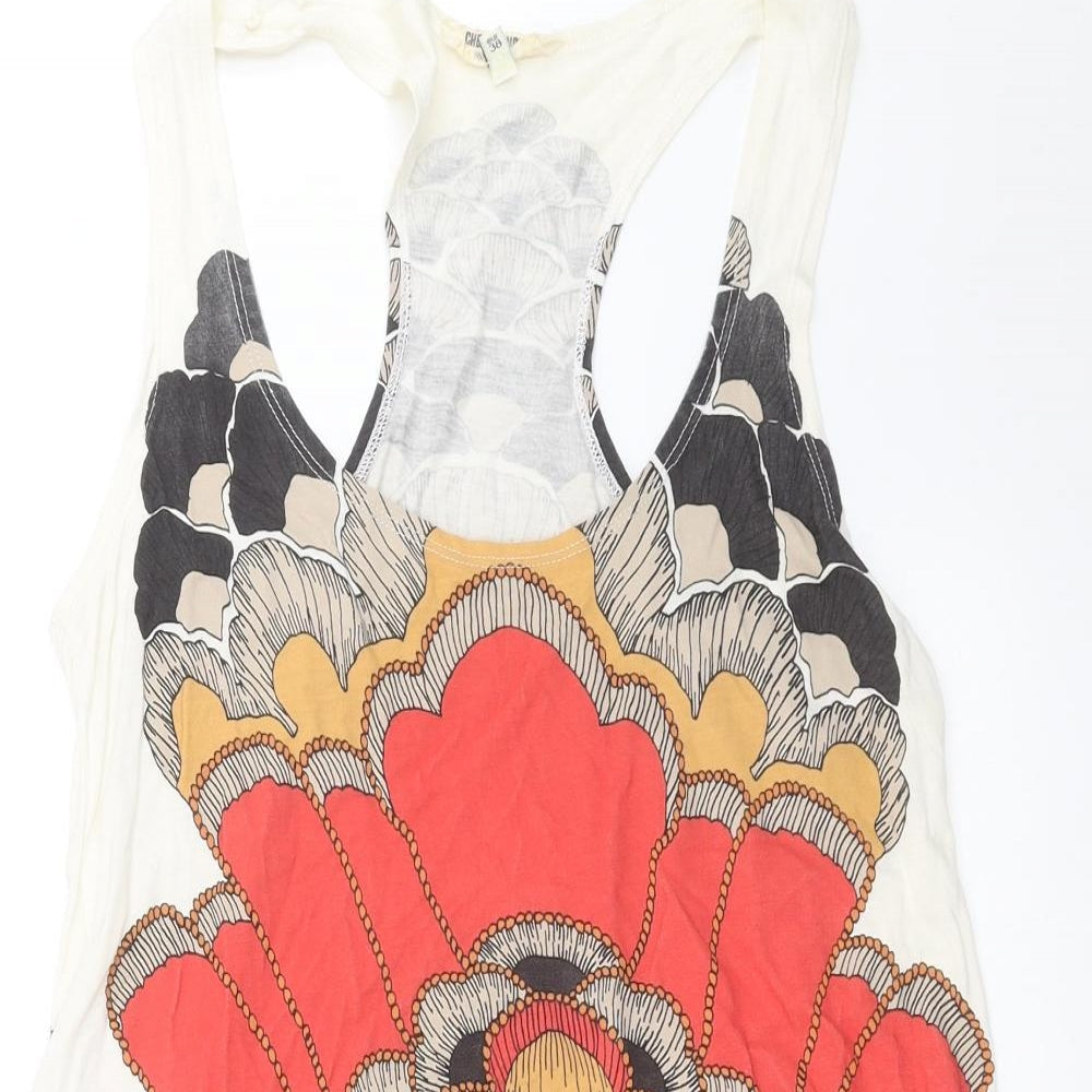Womens UK Size 12 Chelsea Girl Ivory Basic Tank