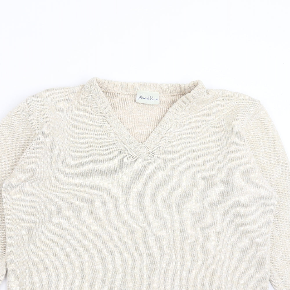 Womens UK Size S Joie De Vivre Beige Pullover Jumper