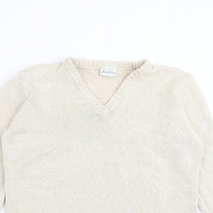 Womens UK Size S Joie De Vivre Beige Pullover Jumper
