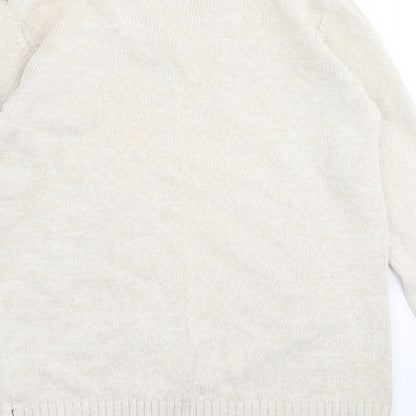 Womens UK Size S Joie De Vivre Beige Pullover Jumper