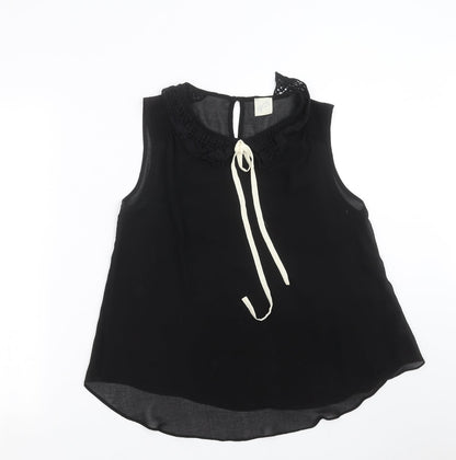 George Womens Black   Basic Blouse Size 12  - sheer
