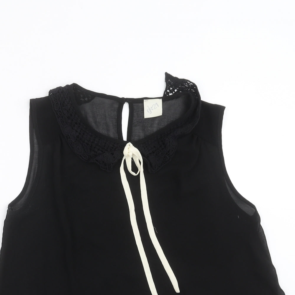 George Womens Black   Basic Blouse Size 12  - sheer