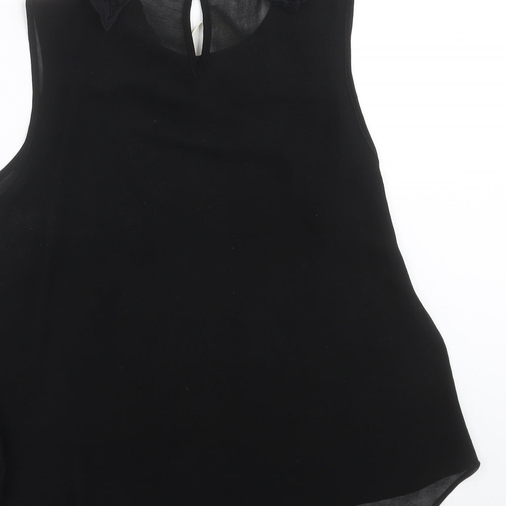 George Womens Black   Basic Blouse Size 12  - sheer