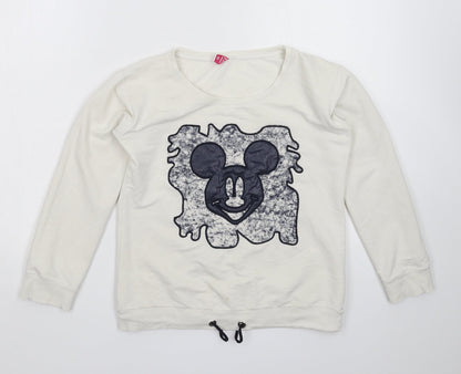 OMR Fashion Womens White   Pullover Sweatshirt Size S