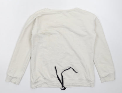 OMR Fashion Womens White   Pullover Sweatshirt Size S