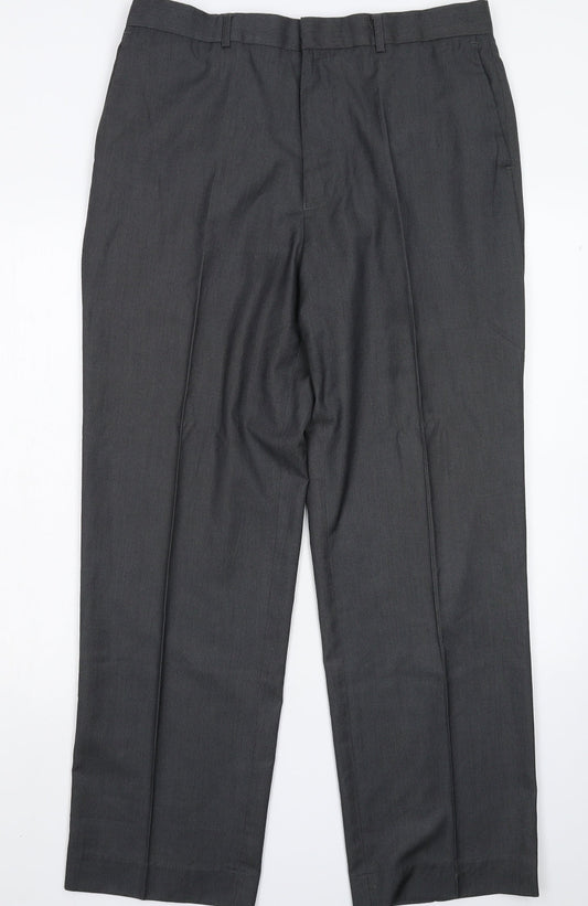 Brentwood Mens Grey   Dress Pants Trousers Size 36 L31 in