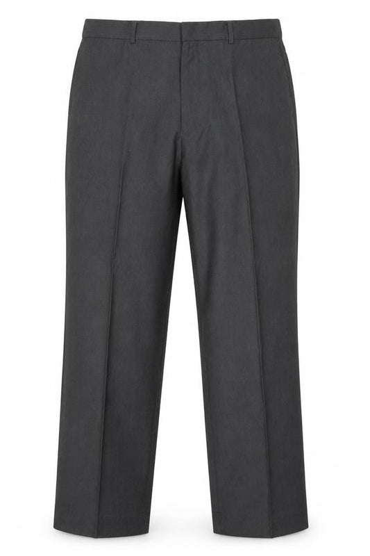 Front view of Brentwood men’s grey dress pants trousers, size 36, 31-inch leg