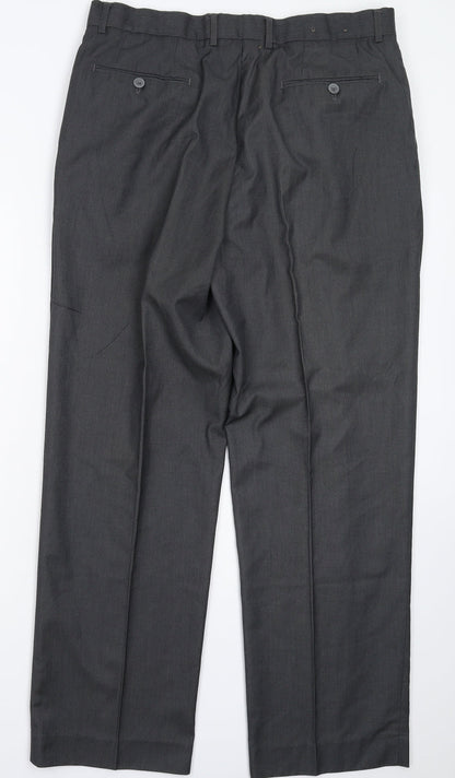 Brentwood Mens Grey   Dress Pants Trousers Size 36 L31 in