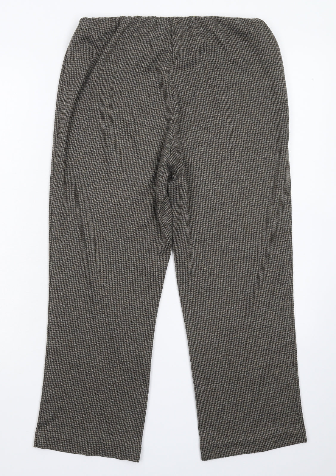 Bonmarché Womens Grey Check  Cropped Trousers Size 10 L22 in