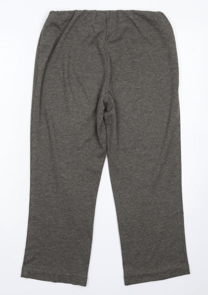 Bonmarché Womens Grey Check  Cropped Trousers Size 10 L22 in