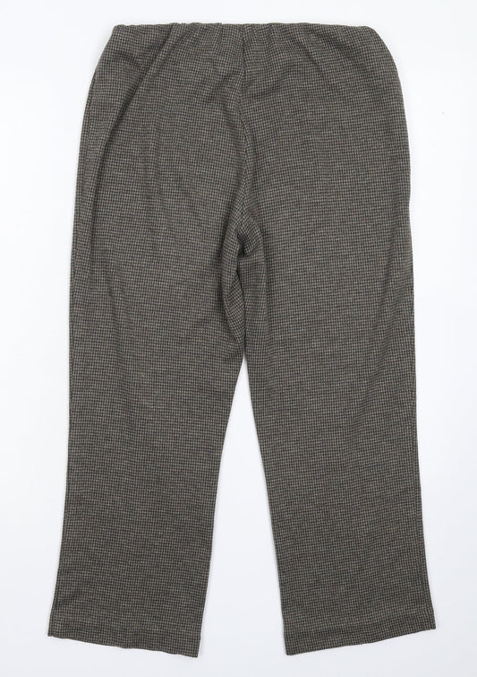 Bonmarché Womens Grey Check  Cropped Trousers Size 10 L22 in