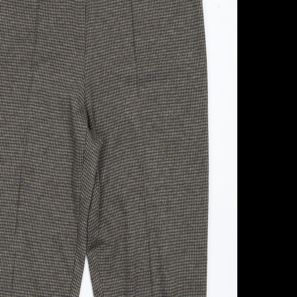 Bonmarché Womens Grey Check  Cropped Trousers Size 10 L22 in