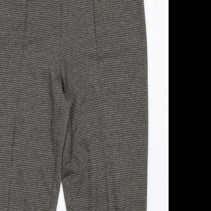 Bonmarché Womens Grey Check  Cropped Trousers Size 10 L22 in