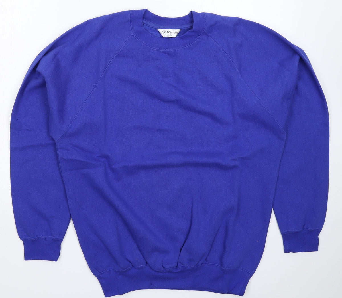 Additional front view of Kustom Kit men’s blue pullover sweatshirt, size S