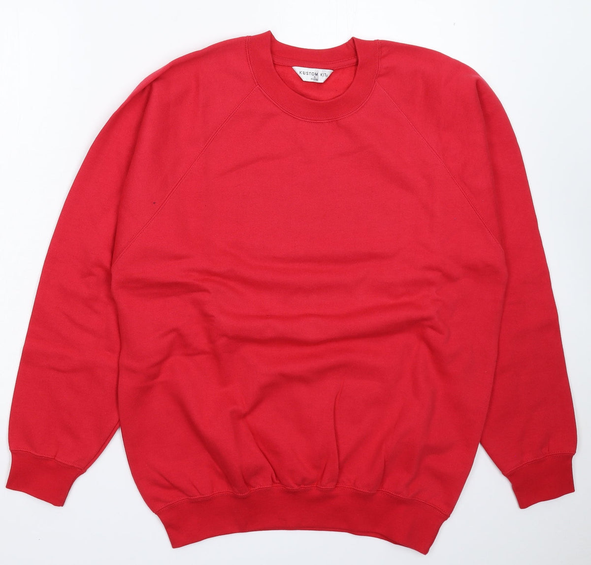 Additional front view of Kustom Kit men’s red pullover sweatshirt, size S